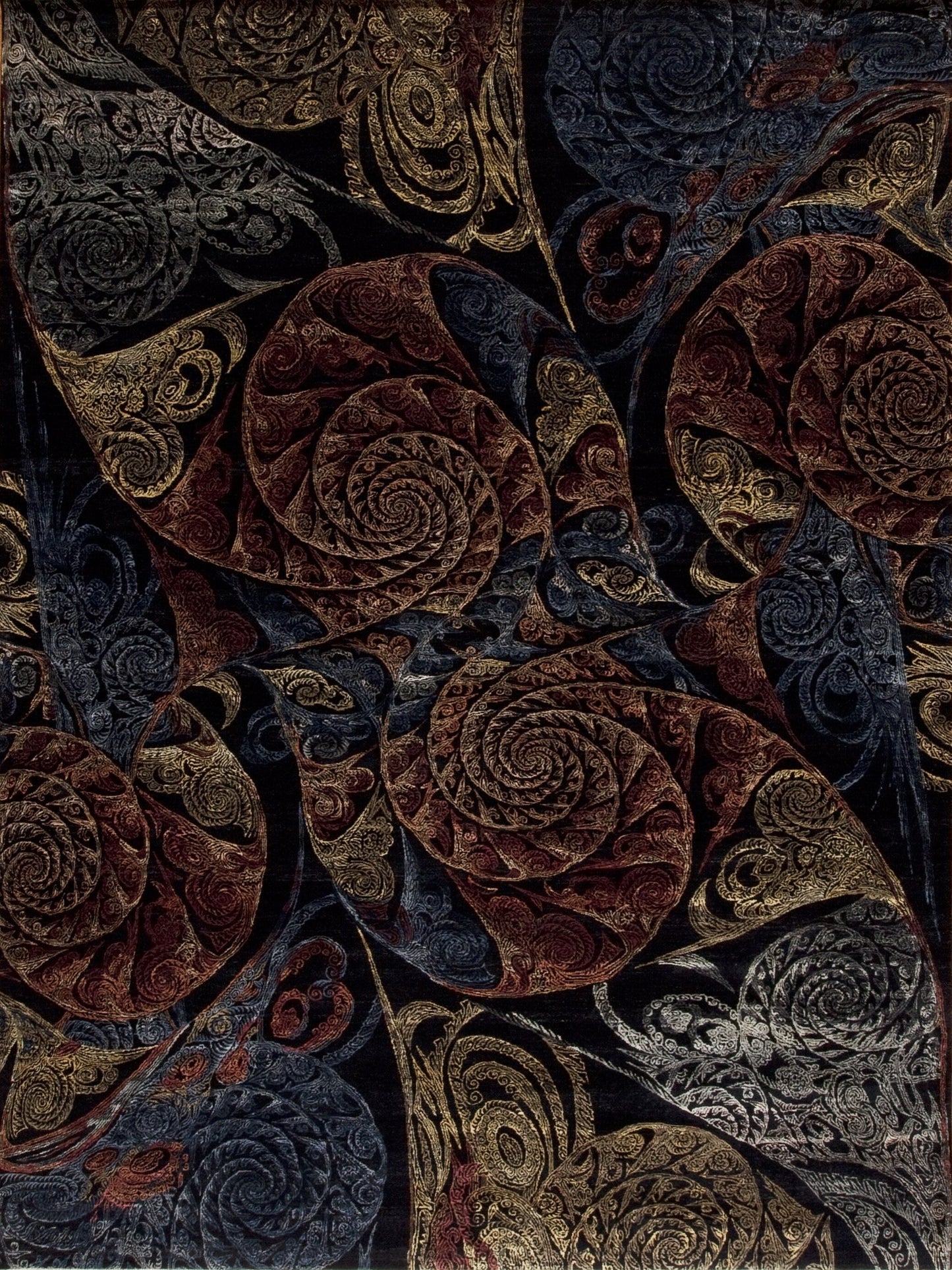 Spiral, Wool & Silk, Black