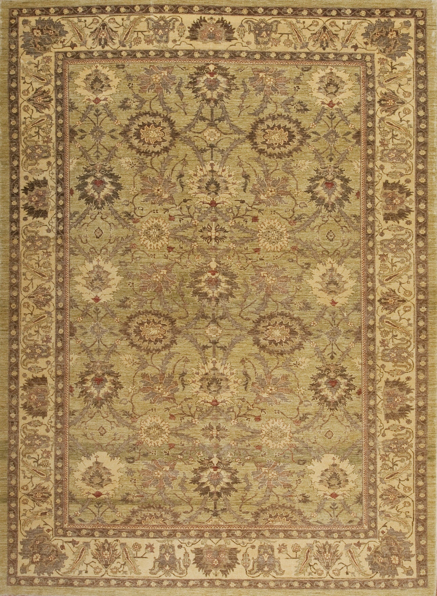 142840 Peshawar Collection M-9963, Light Green/Cream