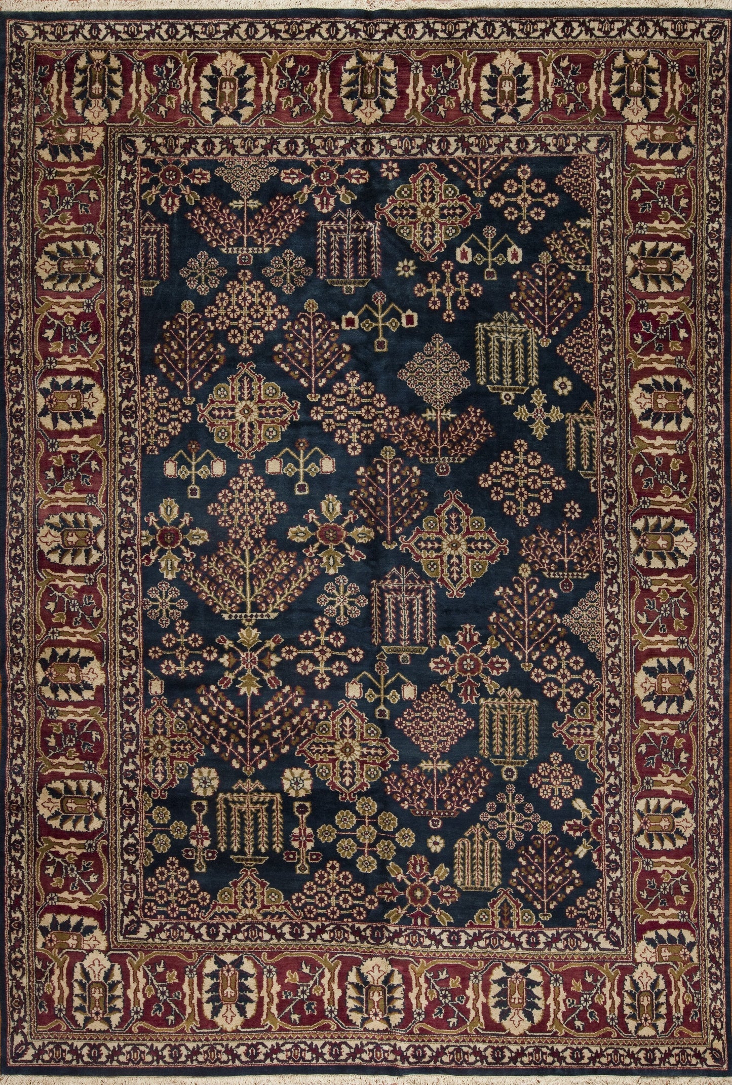 52786 Moghul Collection, Blue/Burgundy