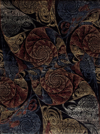 Spiral, Wool & Silk,  Black