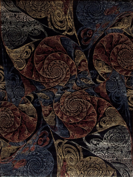 Spiral, Wool & Silk,  Black