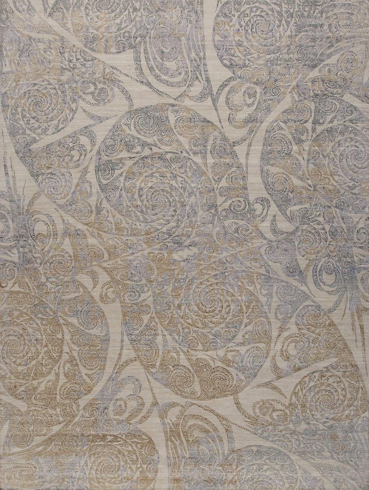 Spiral,Wool & Silk, Ivory