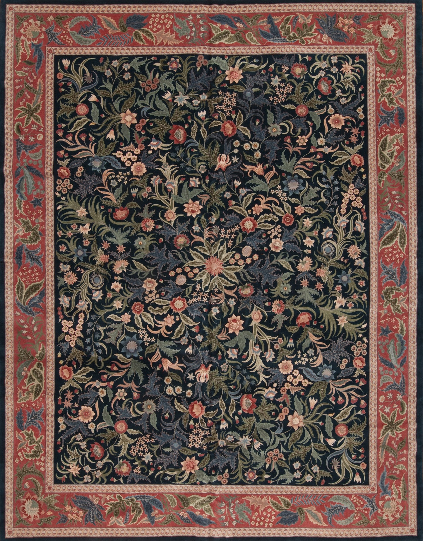 17128 English Garden Collection  Kengston, Teal/Cinnamon