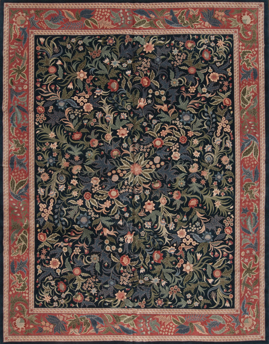 17128 English Garden Collection  Kengston, Teal/Cinnamon