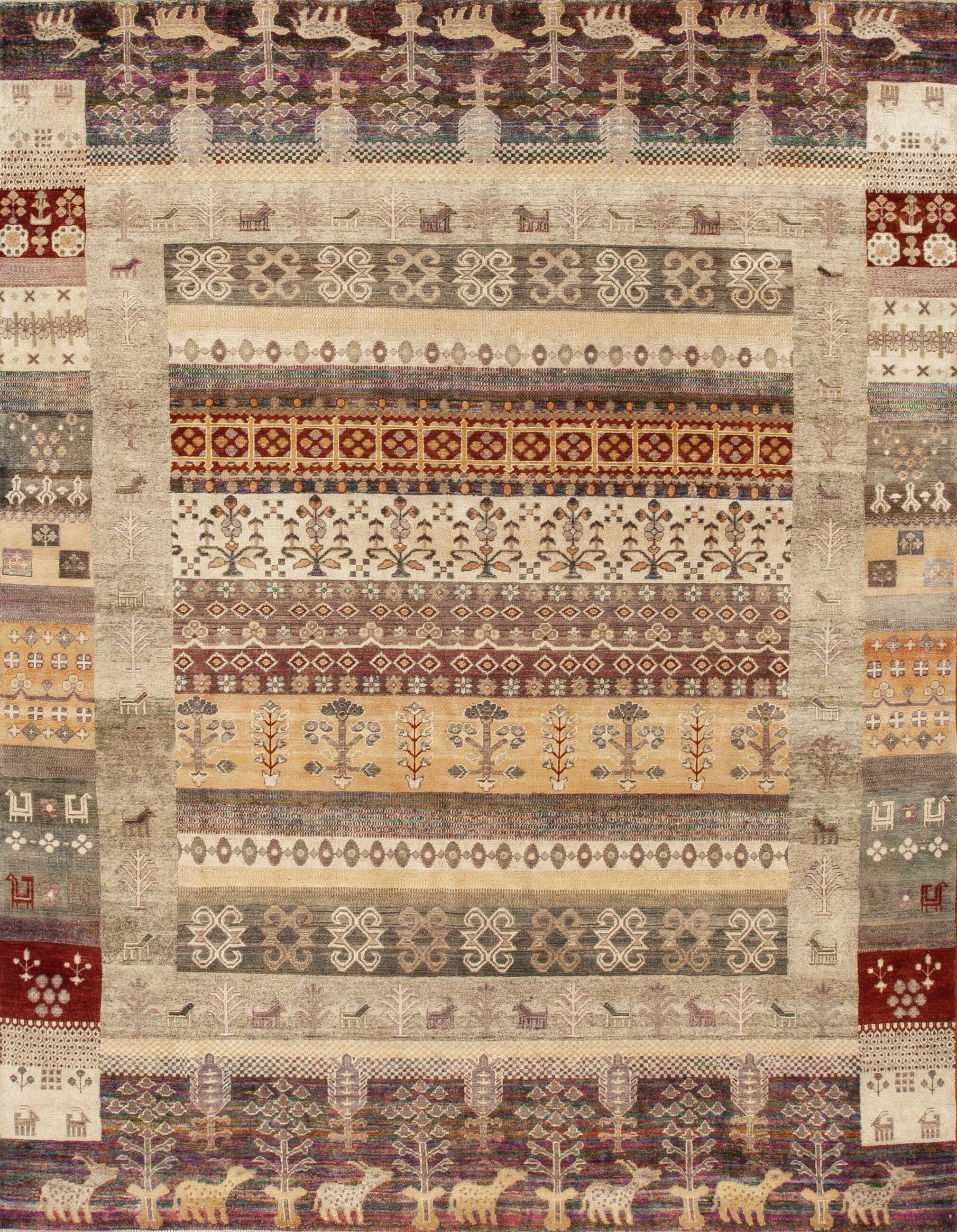 175071 Transitions A334 8/8 Wool And Sari Silk Pile, Multi – Samad Rugs