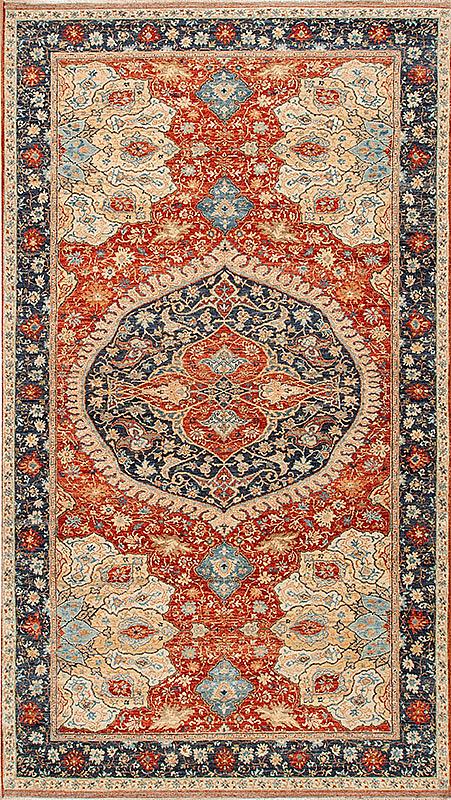 178238 Medallion  Ushak, Blue/Red