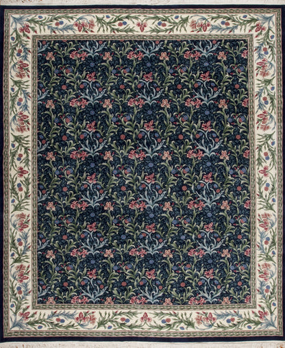 22138 English Garden Collection  Kent, Navy/Ivory