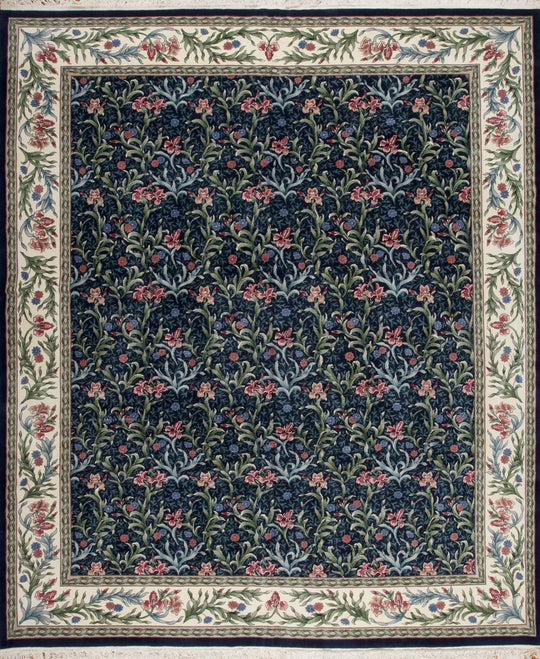 22138 English Garden Collection  Kent, Navy/Ivory