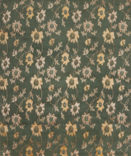 Floral Garden, deep aqua