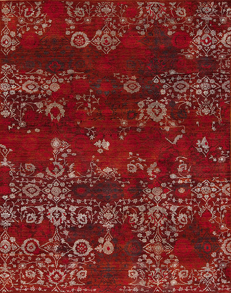 Amour Wool & Silk - Desire, Deep Rose - Samad Rugs