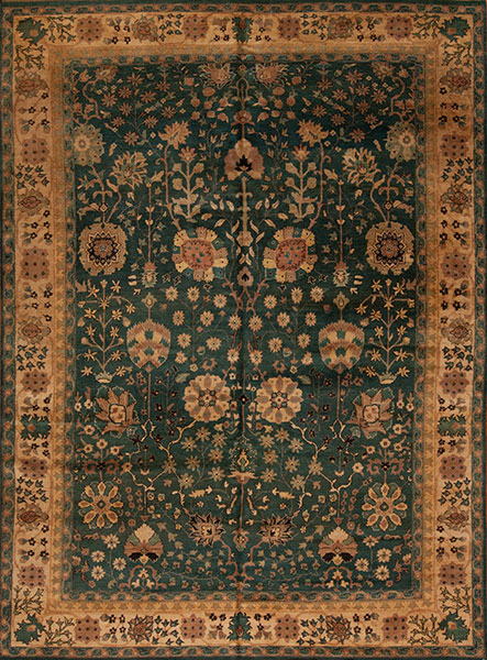 63546 INDO PERSIAN Collection <br> 88V 144, GREEN/IVORY