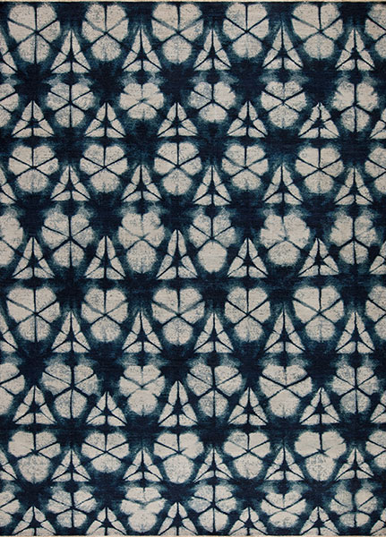 156046 Shibori <br> Kofu, Ivory-Blues