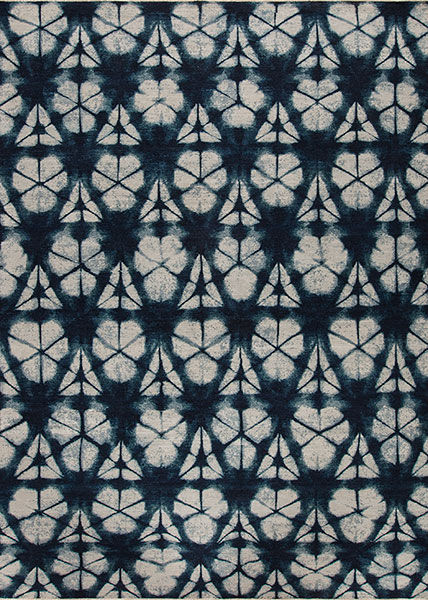 156047 Shibori <br> Kofu, Ivory-Blues