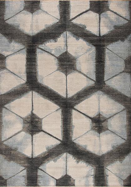 156412 Shibori <BR>Oga, Ivory-Grey