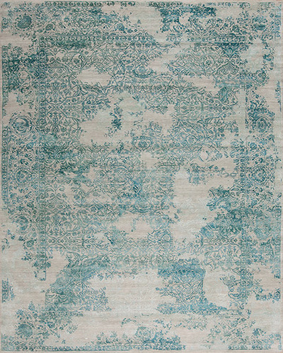 152128 Amour Reserve Wool & Silk <br> Love Affair Turquoise 10.0 X 14.2