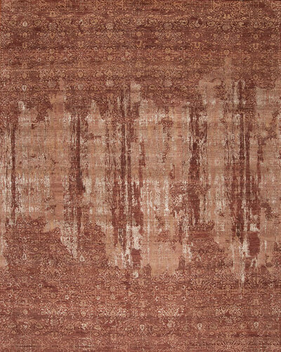 148554 Avant Garde Wool & Silk <br> Groovy  Mocha 12.2 X 15.0