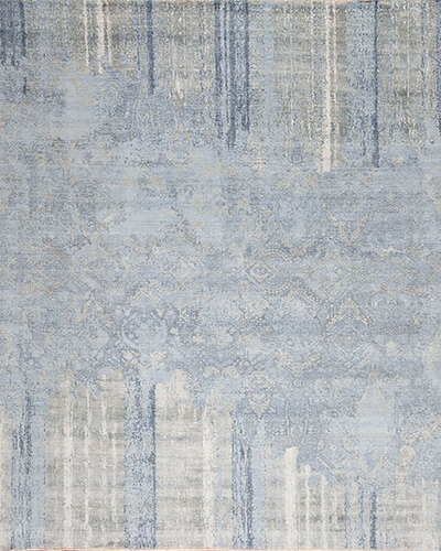 151872 Avant Garde Wool & Silk  <br> Bohemian Sky Blue 10.1 X 14.1