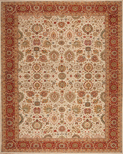 130123 Empire Collection <br> Rockefeller Ivory / Red 12.0 X 17.10