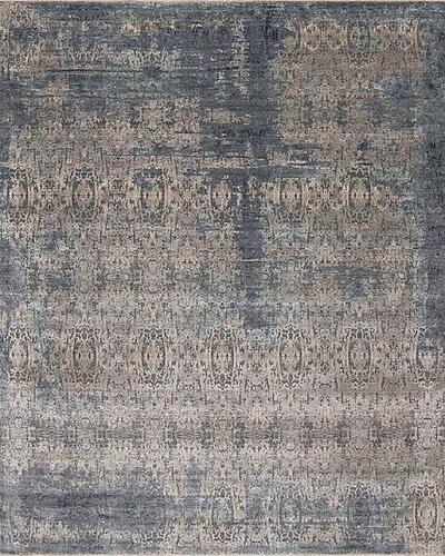 156420 Impressions Wool & Silk <br> Illusion Blue-Grey  9.11 X 13.10