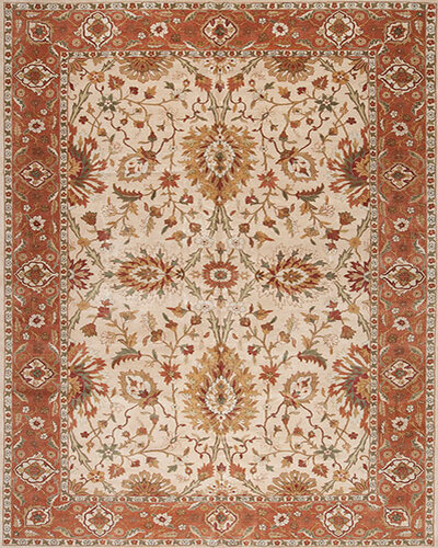 107614 MAHAL <br> M-228 Cream/Terracotta  12.0 X 17.11