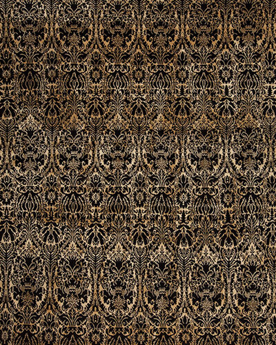 128655 MODERN TIBET 3 <br> DAMASK DAMASK Black 10.0 X 14.0