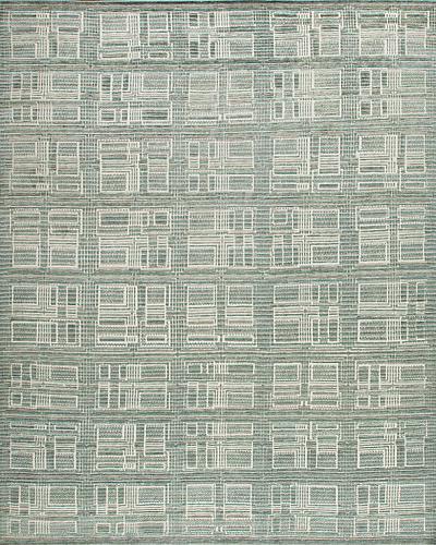182948 Nordic Collection <br> Ragnar Green Ivory 10.1 X 13.9