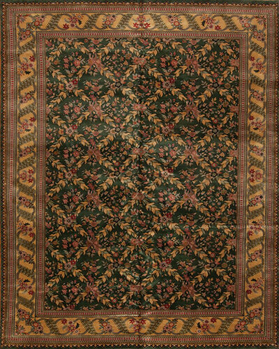 83267 RAJASTHAN COLLECTION <br> 6003F Green/Gold 9.7 X 13.5