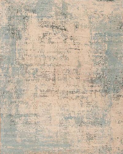 178553 Zenith Wool & Silk <br> Crescendo Ivory Blues 9.9 X 14.1